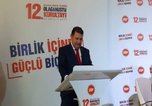 UBP 12nci Olaanst Kurultaynda Genel Bakan seilen Saner Ankara ya Gidecek