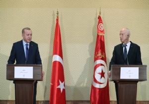 Erdoğan dan , Tunus Cumhurbaşkanı Kays Said İle Ortak Basın Toplantısı