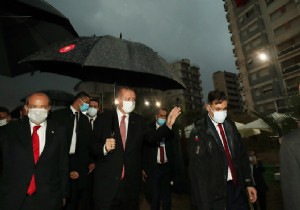 Erdoğan, KKTC de Kapalı Maraş bölgesinde incelemelerde bulundu