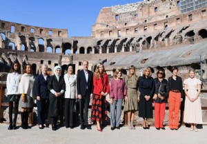 Emine Erdoğan Roma da lider eşleriyle bir araya geldi