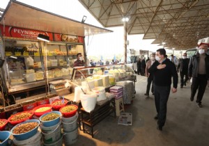 Başkan Tütüncü  Ücretsiz Maskeler Pazar Yerlerinde’ kampanya çalışmasına katıldı