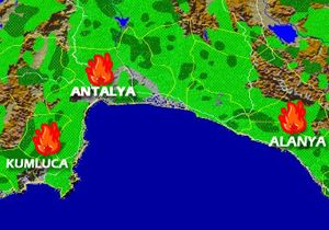 Antalya�da 3 Ayr� Yerde Yang�n Devam Ediyor
