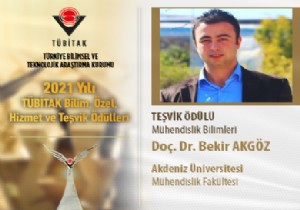 Akdeniz Üniversitesi öğretim üyesine TÜBİTAK Teşvik Ödülü