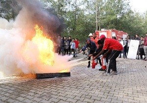 Antalya Bykehir Belediyesi tfaiyesi nden Yangn Eitimi