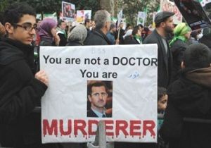 Londra da Esad Protestosu