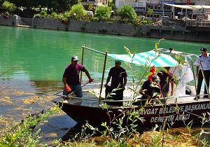 Manavgat Belediyesi nden Irmak Temizlii