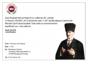 Anadolu Birlii Derneince Atatrk in Mevlid Okutulacak