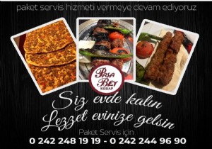 Paa Bey Kebap tan    Siz Evde Kaln,Lezzet Evinize Gelsin   hizmeti